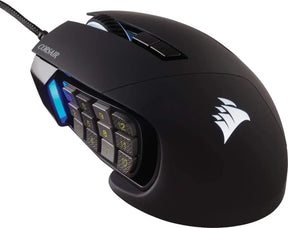 Corsair Scimitar RGB Elite Wired MOBA/MMO Gaming Mouse – 18,000 DPI 17 Programmable Buttons iCUE Compatible PC Mac PS5