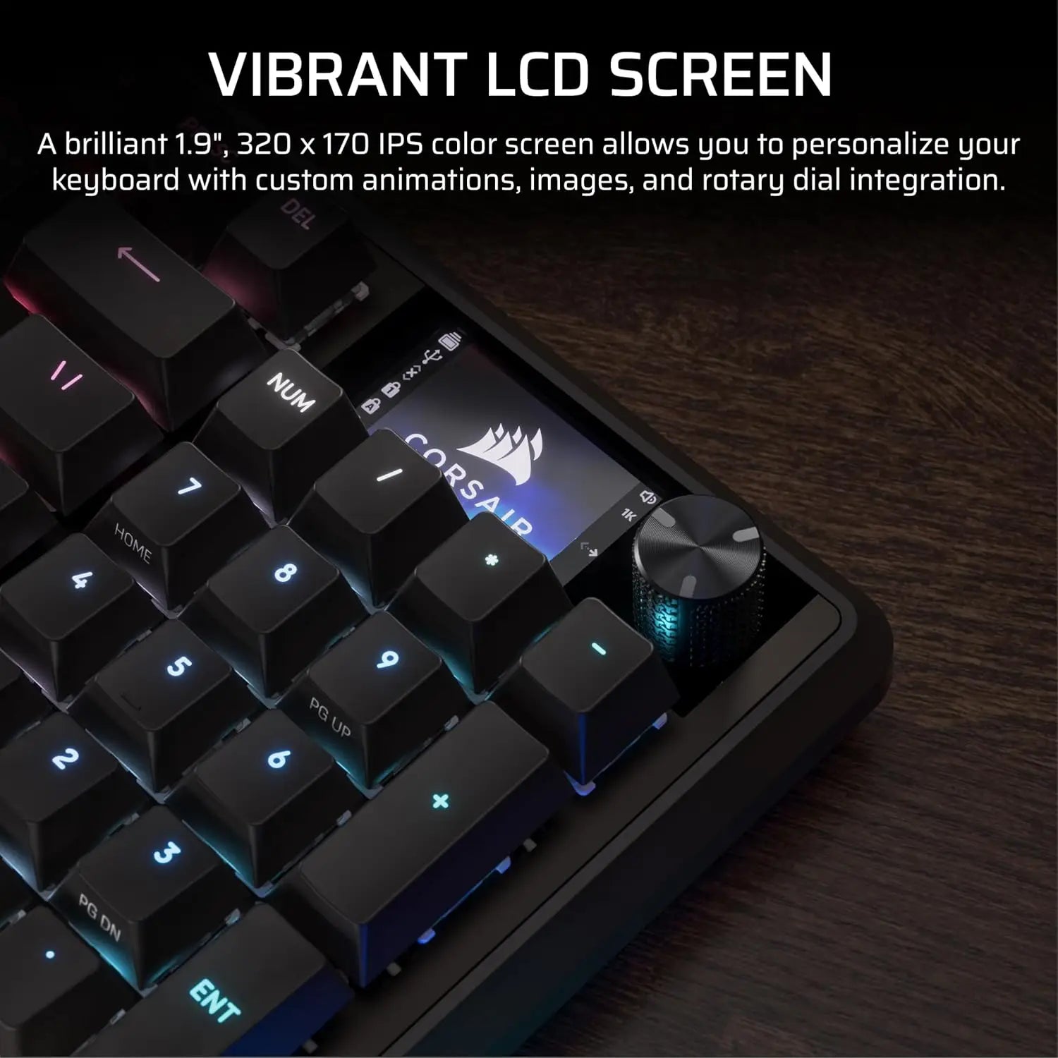 CORSAIR Vanguard 96 Wired Mechanical Gaming Keyboard – 96% Layout MLX Plasma Linear Switches 8000Hz Polling LCD Display