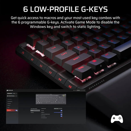 CORSAIR Vanguard 96 Wired Mechanical Gaming Keyboard – 96% Layout MLX Plasma Linear Switches 8000Hz Polling LCD Display