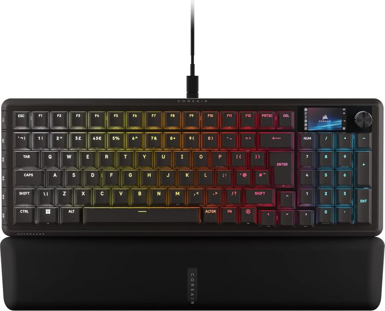 CORSAIR Vanguard 96 Wired Mechanical Gaming Keyboard – 96% Layout MLX Plasma Linear Switches 8000Hz Polling LCD Display
