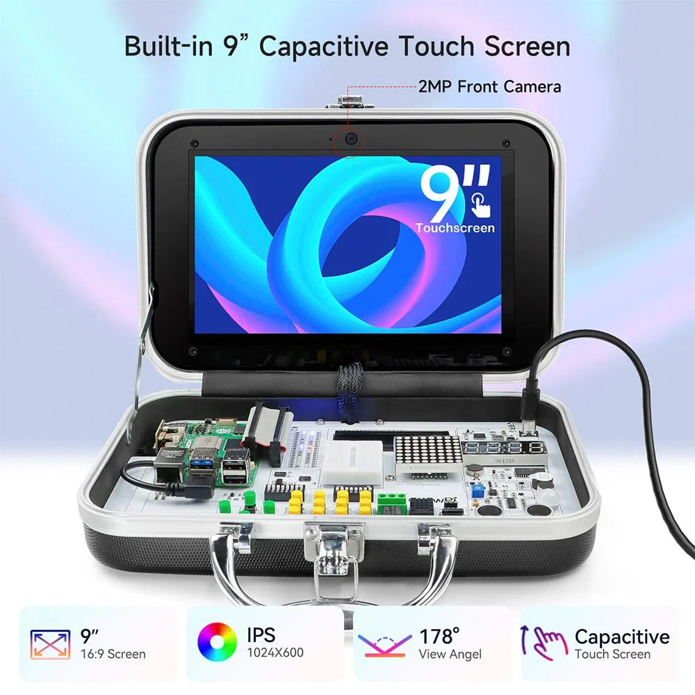 CrowPi- Compact Raspberry Pi Educational Kit （with 9inch display compatible with 5）