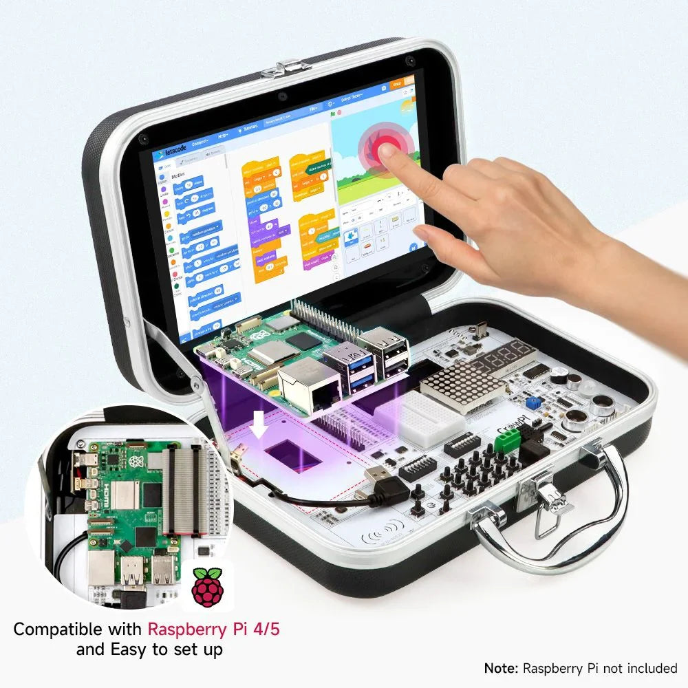 CrowPi- Compact Raspberry Pi Educational Kit （with 9inch display compatible with 5）
