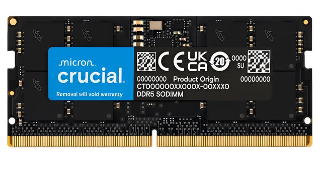 Crucial 16GB (1x16GB) DDR5 SODIMM 5600MHz CL46 Notebook Laptop Memory Tray Version