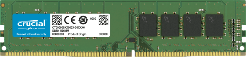 Crucial 8GB (1x8GB) DDR4 UDIMM 3200MHz CL22 1.2V Ranked Desktop PC Memory RAM
