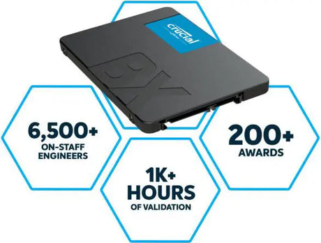 Crucial BX500 2TB 2.5’’ SATA3 6Gb/s SSD - 3D NAND 540/500MB/s 7mm 1.5 mil MTBF 3yr wty Acronis True Image Solid State