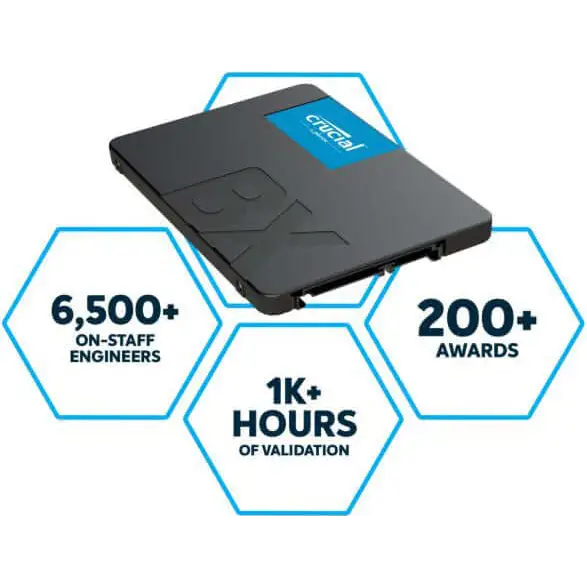 Crucial BX500 2TB 2.5’’ SATA3 6Gb/s SSD - 3D NAND 540/500MB/s 7mm 1.5 mil MTBF 3yr wty Acronis True Image Solid State