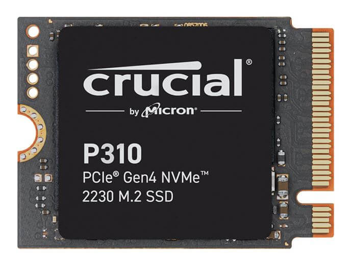 Crucial P310 1TB M.2 2230 NVMe SSD 7100/6000 MB/s 1M IOPS 220TBW 2M MTTF for MS Surface Pro Valve Steam Deck Asus Rog
