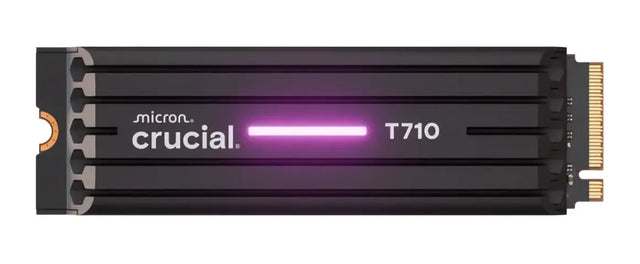 Crucial T710 4TB PCIe Gen5 NVMe 2280 SSD w Heatsink - 14500/13800 MB/s R/W 2400TBW 2.3M IOPs 1.5M hrs MTTF