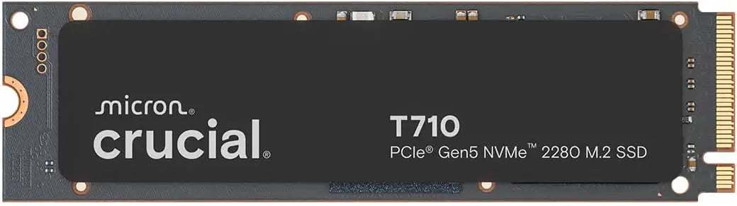 Crucial T710 SSD 1TB M.2 NVMe PCIe 5.0 x4 Gen5 up to 14,900 MB/s Read 13,700 Write for Laptop and Desktop PC TLC NAND