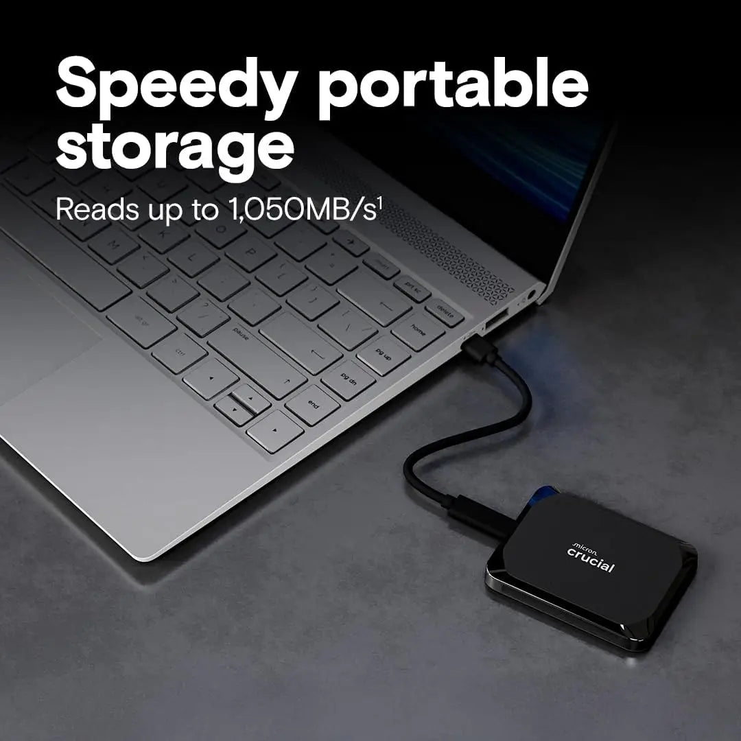Crucial X9 1TB Portable SSD - up to 1050MB/s - PC and Mac with Mylio Photos+ Offer - USB 3.2 External Solid State Drive