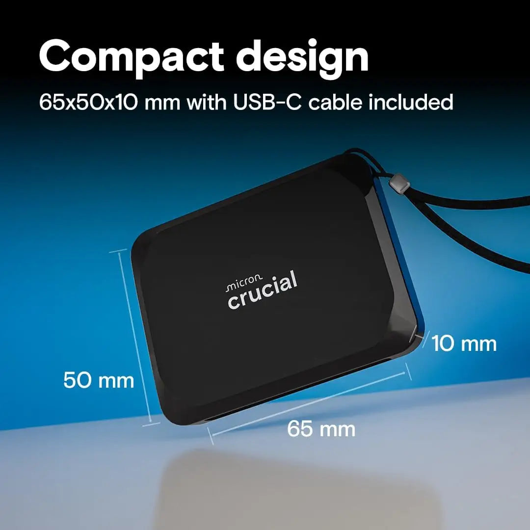Crucial X9 4TB Portable SSD - up to 1050MB/s - PC and Mac with Mylio Photos+ Offer - USB 3.2 External Solid State Drive