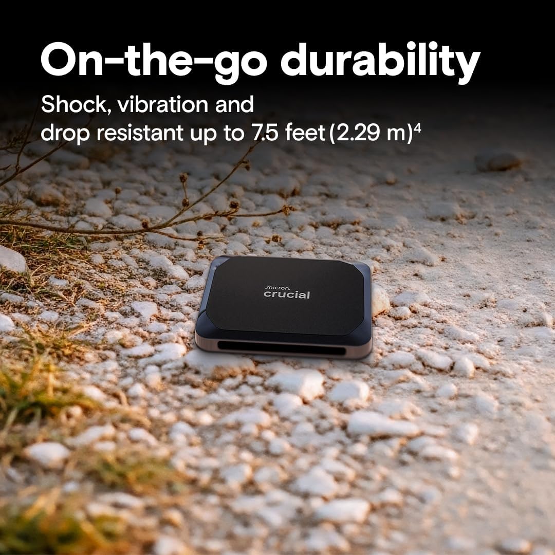 Crucial X9 4TB Portable SSD - up to 1050MB/s - PC and Mac with Mylio Photos+ Offer - USB 3.2 External Solid State Drive