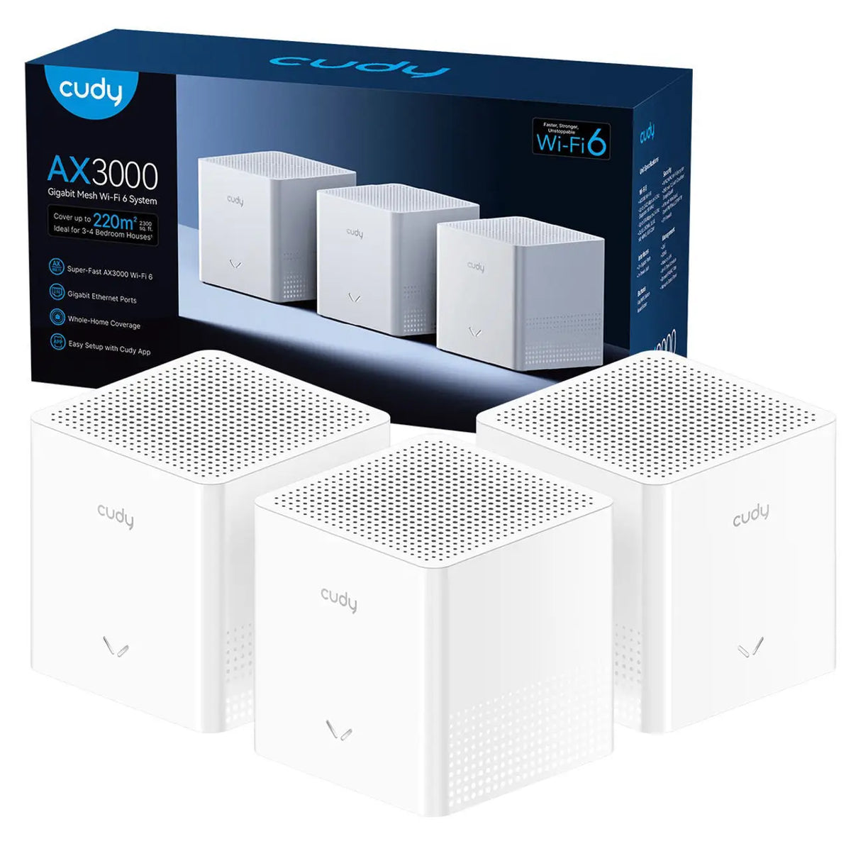 Cudy M3000S AX3000 WiFi 6 Mesh System 3 Pack