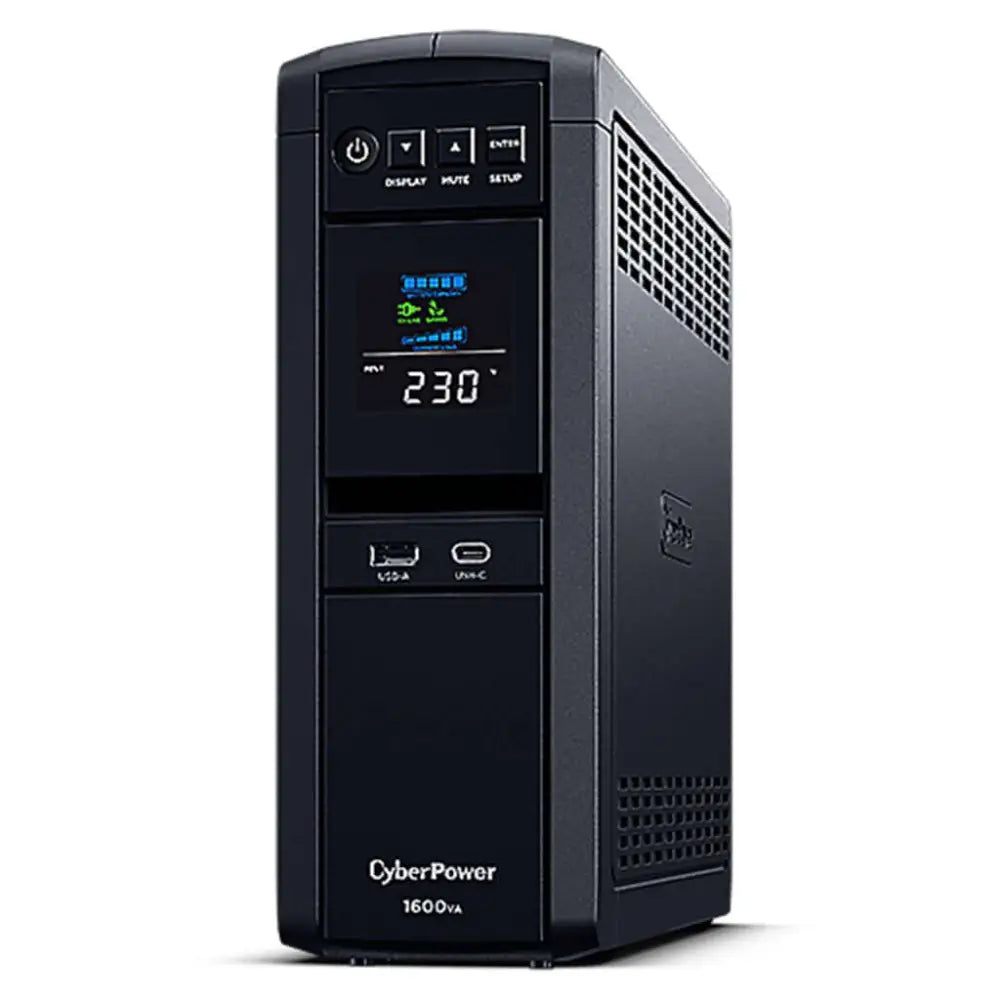 CyberPower Systems PFC Sinewave Series 1600VA / 1000W Tower UPS - 2* 12V/8.5AH - 6x AU & 1x USB-A + USB-C Charging