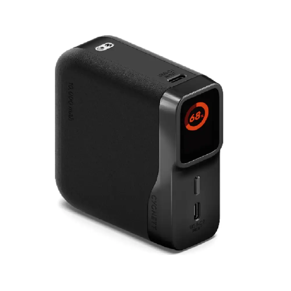 Cygnett Encore 10k mAh Bank - Graphite(CY5630PBCHE) 45W 2x USB-C PD 1x USB-A Ports LED Display,Fast Charge,3x Device