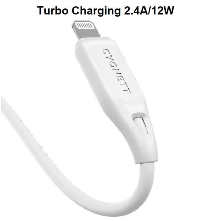 Cygnett Essentials Lightning to USB-A (2.0) Cable (1M) - White(CY4700PCCAL),2.4A/12W 480Mbps Transfer Fast Charge