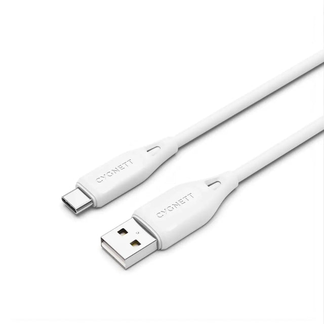 Cygnett Essentials USB-C to USB-A (2.0) Cable (1M) - White(CY4688PCUSA),3A/60W 480Mbps Transfer,Fast Charge,Best