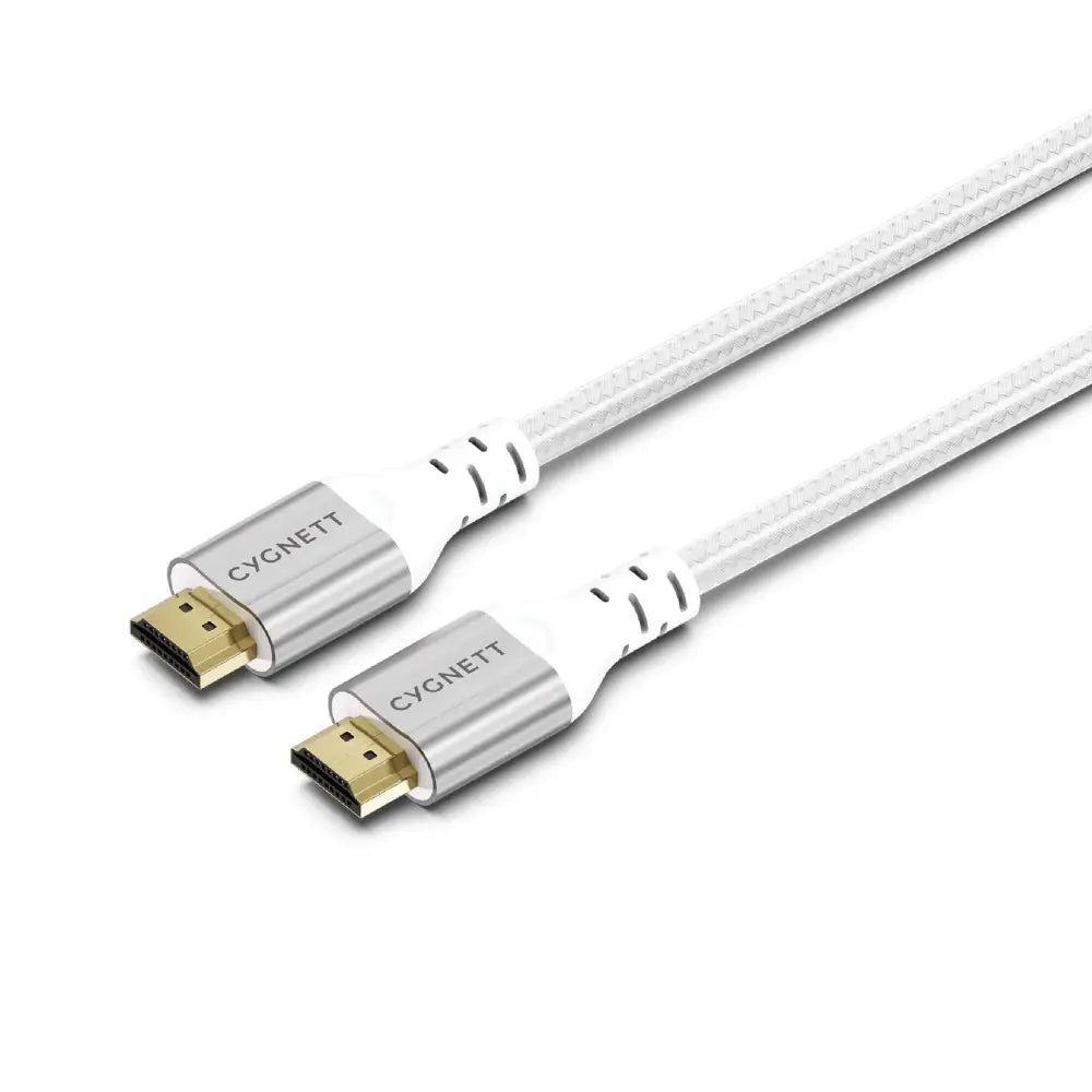 Cygnett Unite 8K HDMI to Cable (1.5M) - White (CY4864CYHDC) Braided Supports 8k (60Hz) & 4k (120Hz) Flexible Materials