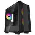 DeepCool CC360 ARGB Micro-ATX Case 3x120mm Pre-Installed Fans,Tempered Glass Panel Front USB3.0×1、USB2.0×1、Audio×1