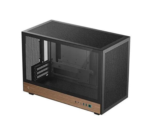 DeepCool CH260 Wood High Airflow Compact Micro-ATX Grain Case.USB3.0×2、Gen2 Type-C x1、Audio/Mic×1