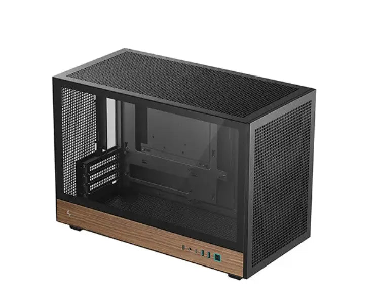 DeepCool CH260 Wood High Airflow Compact Micro-ATX Grain Case.USB3.0×2、Gen2 Type-C x1、Audio/Mic×1