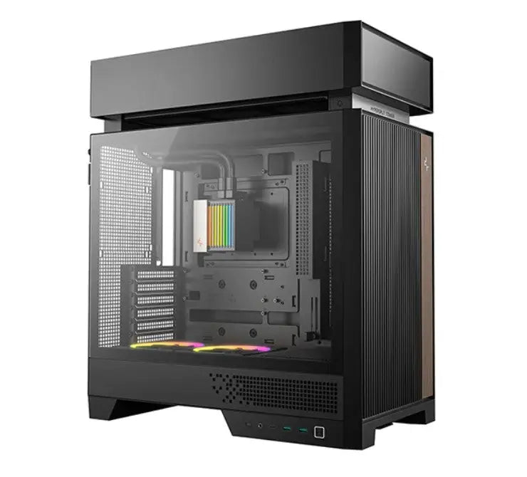 DeepCool CL6600 Innovative Compartmentalised ATX Case Pre-installed 360mm Liquid Cooler Up To 388mm GPUs BTF 7