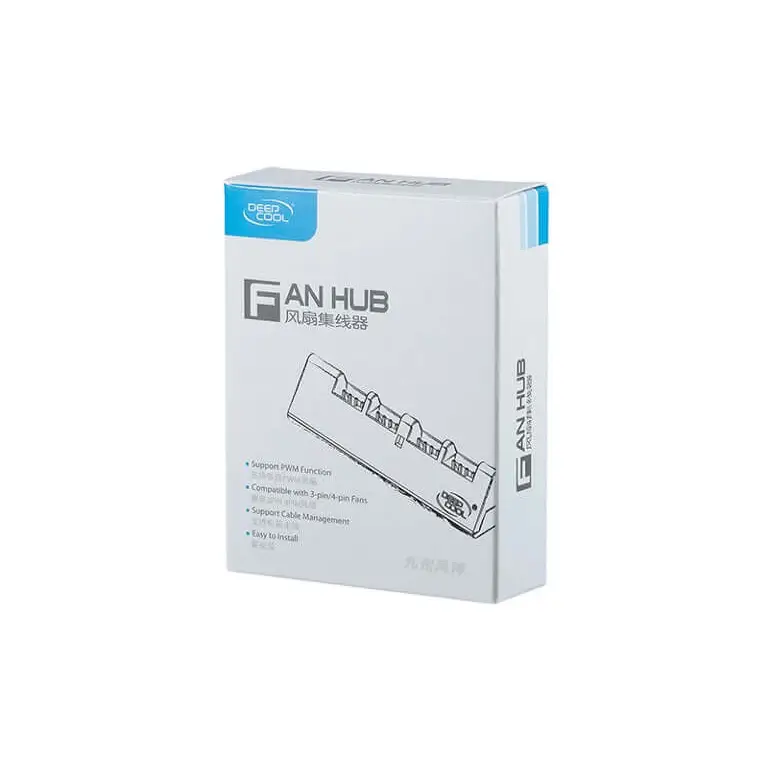 DeepCool FH-04 4 Port Fan Hub Compatible With 12V 3PIN/4PIN Fans 550mm Extend Up