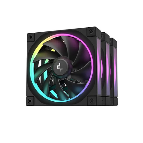 DeepCool FL12 3IN1 (3-Pack) 120mm Unique ARGB Fans Low Noise 4-pin PWM Fluid Dynamic Bearing Addressable RGB LED