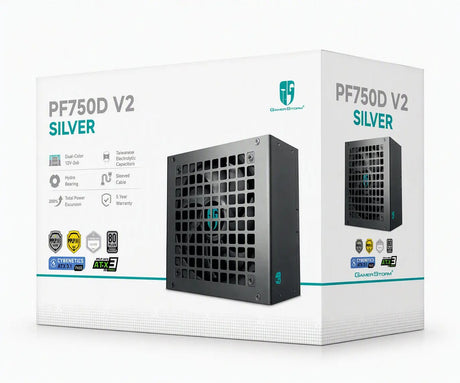 DeepCool PF750D V2 750W Gamer Storm 80+ Silver/Cybenetics Non-Modular ATX Power Supply Taiwanese Capacitors ATX12V V3.1