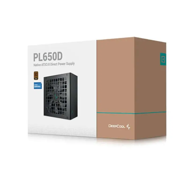 DeepCool PL650D 650W 80+ Bronze Certified Non-Modular ATX Supply(Direct Cable) 120mm Fan DC to ATX3.1 100,000 MTBF 85%