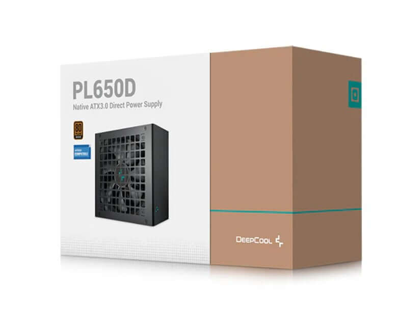 DeepCool PL650D 650W 80+ Bronze Certified Non-Modular ATX Power Supply(Direct Cable) 120mm Fan DC to DC ATX3.1 100,000
