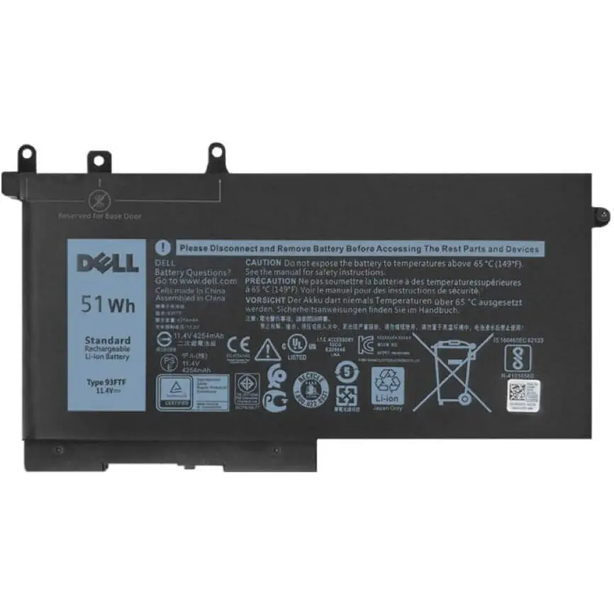 DELL 93FTF Battery Compatible with Dell Precision15 3520 3530 Latitude12 5280 E5280 Latitude E5480 E5580 E5490 E5590