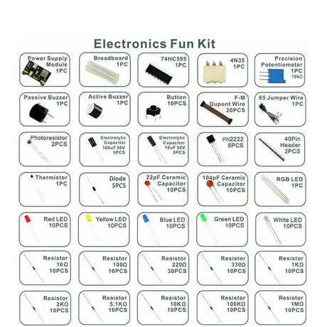 DIY Project Starter Kit for Arduino UNO R3 Electronic Components Set with Box 830 Connection Points Breadboard