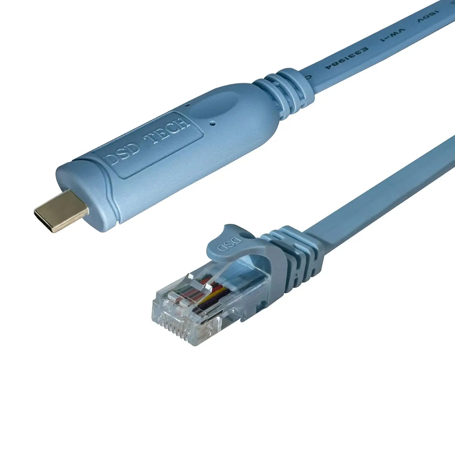 DSD TECH SH-RJ45B USB C to RJ45 Console Cable with FTDI Chip for Cisco NETGEAR Routers/Switches Support MacBook Pro/Air