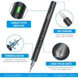 Electric Screwdriver 28 IN 1 Precision Set with 24 Bits and USB Cable Portable Magnetic Repair Tool Kit LED Lights