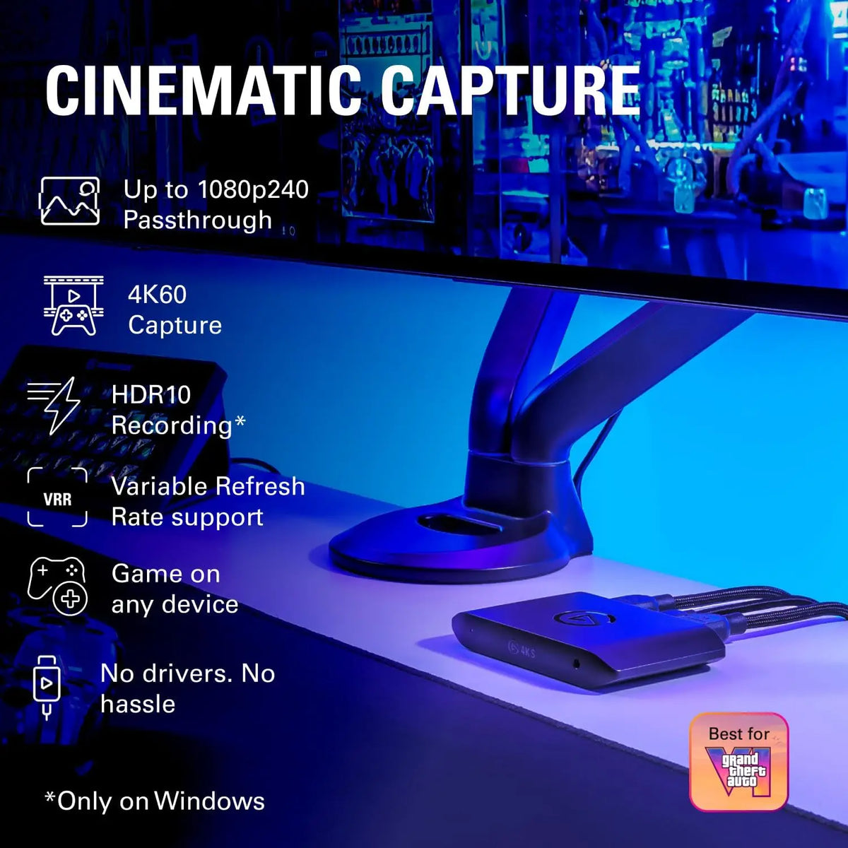 Elgato 4K S Capture Card for PS5 Xbox Series X/S Switch 2