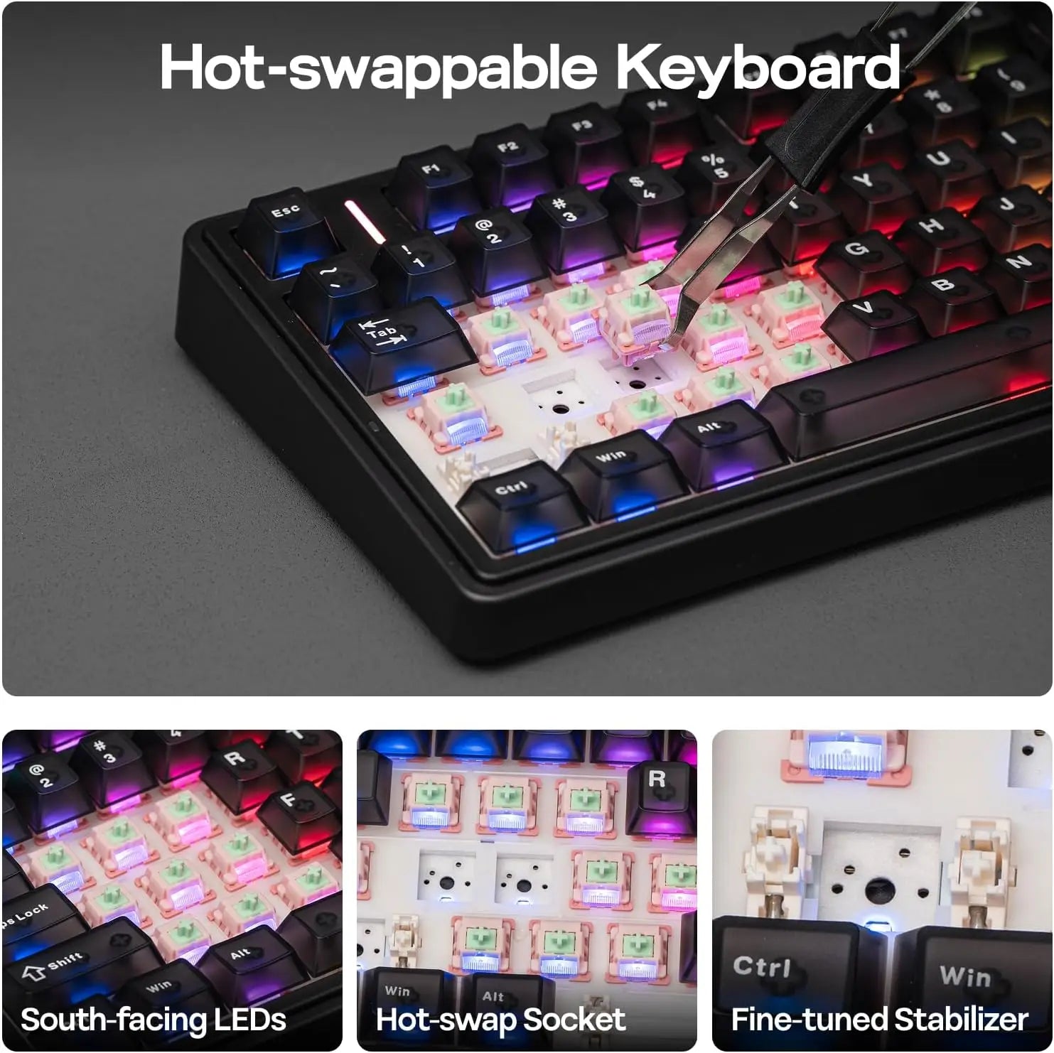 EPOMAKER Aula F75 Ultra Wireless Mechanical Keyboard 10000mAh VIA Programmable Knob Hot-Swap Creamy Switch & Gasket RGB