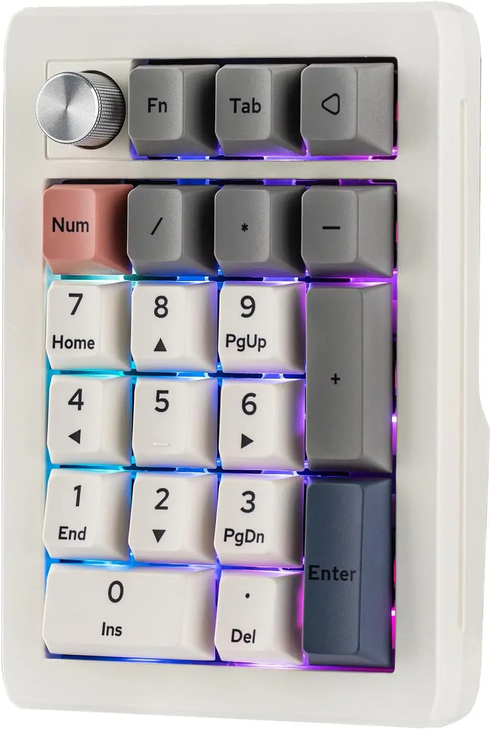 EPOMAKER EK21 VIA Gasket Number Pad with 1000mAh Battery BT 5.0/2.4ghz/Wired Hot-Swap Numpad Aluminum Alloy knob