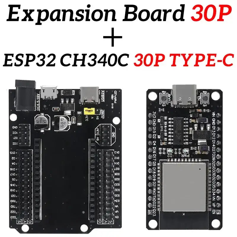 ESP32 Development Board CH340C WiFi + Bluetooth Ultra-Low Dual Core ESP32-DevKitC-32 ESP-WROOM-32 Expansion