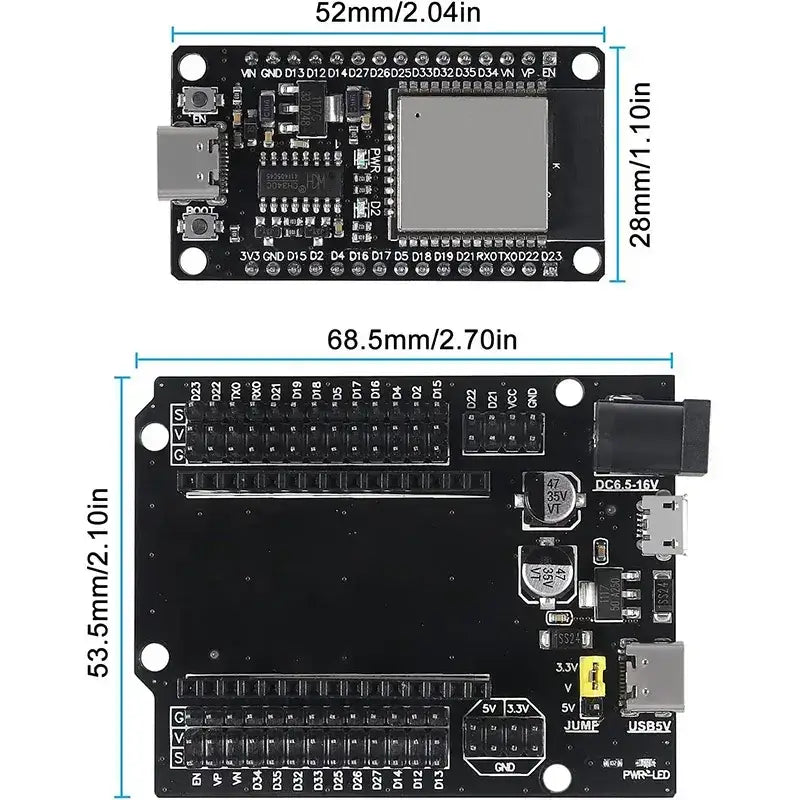 ESP32 Development Board CH340C WiFi + Bluetooth Ultra-Low Dual Core ESP32-DevKitC-32 ESP-WROOM-32 Expansion