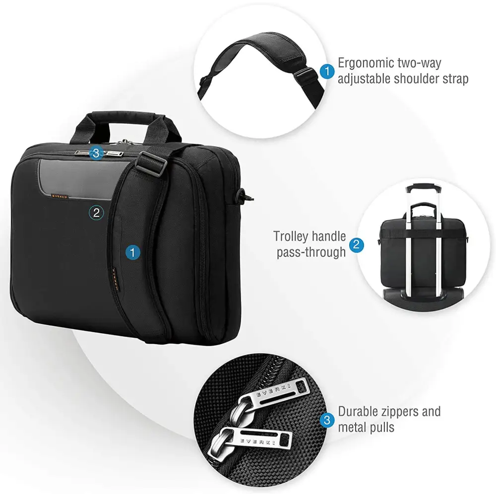 Everki Advance Bag- Briefcase Fits Up to 16-inch (Ekb407nch) Charcoal 16 Inch by hi