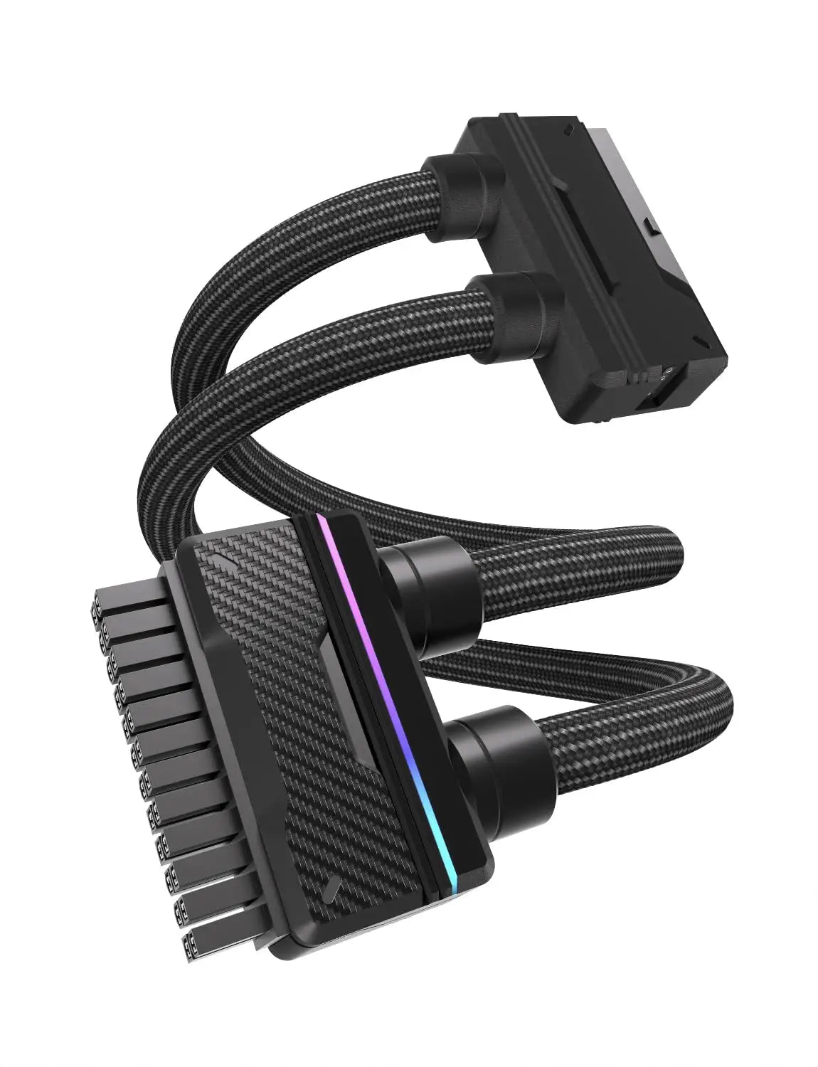 EZDIY-FAB UNIFAS ARGB 24Pin PC PSU Extension Cable,16AWG ATX Power Extension,Unified Dual-Tube Design for Clean Cable