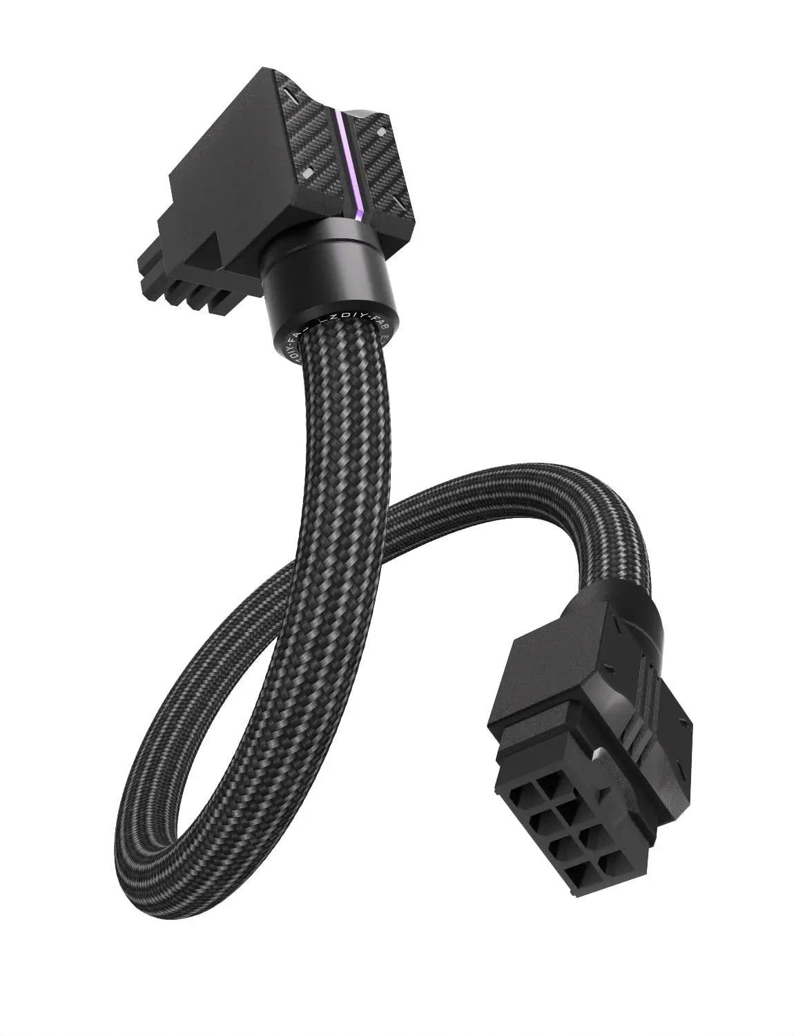 EZDIY-FAB UNIFAS ARGB 8-Pin PCIe GPU Extension Cable 16AWG 90 Degree Right-Angle 5V 3-Pin RGB Sync Unified Design