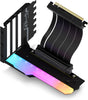 EZDIY-FAB Vertical GPU Mount with High-Speed PCIE 4.0 Riser Cable ARGB Module 115mm/4.52in Flexible Extension 90 Degree