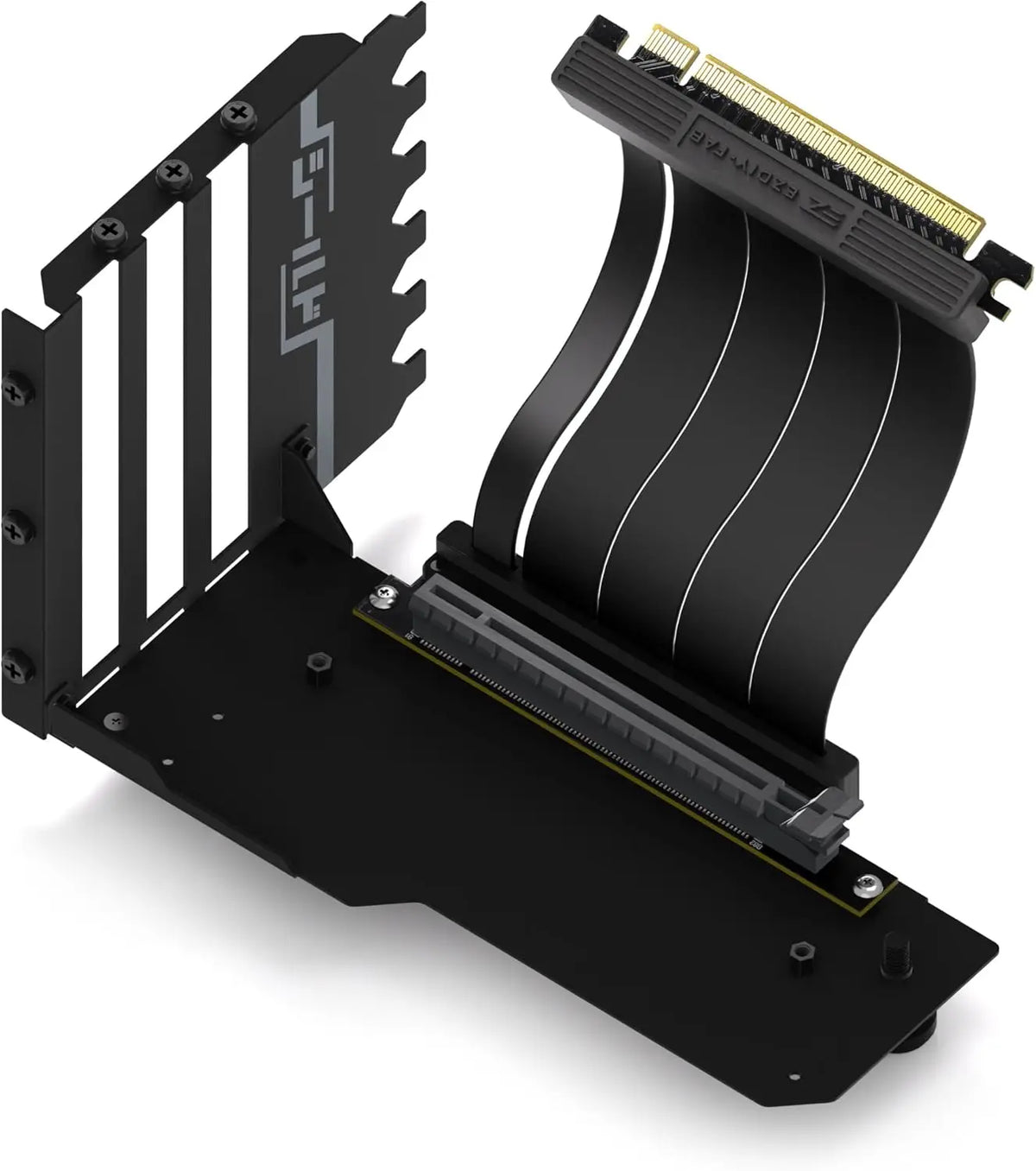 EZDIY-FAB Vertical GPU Mount with High-Speed PCIE 4.0 Riser Cable Shield Series 115mm/4.52in Flexible Extension 90