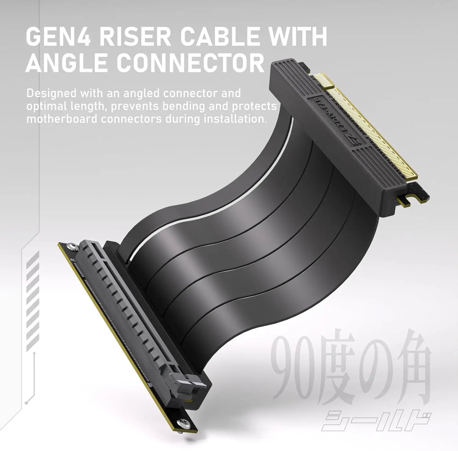 EZDIY-FAB Vertical GPU Mount with High-Speed PCIE 4.0 Riser Cable ARGB Module 115mm/4.52in Flexible Extension 90 Degree