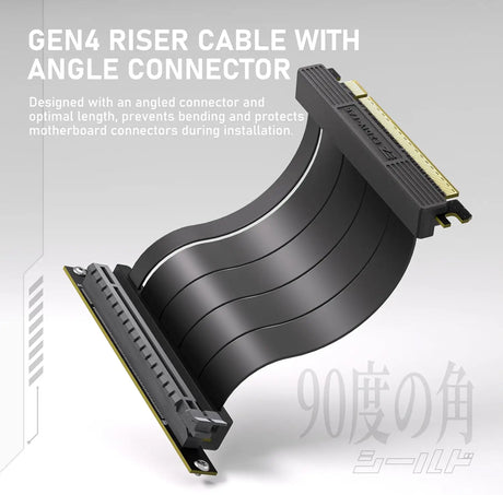 EZDIY-FAB Vertical GPU Mount with High-Speed PCIE 4.0 Riser Cable ARGB Module 115mm/4.52in Flexible Extension 90 Degree