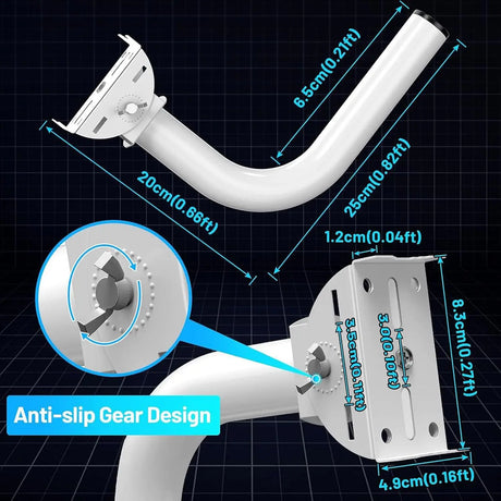 Focket Wireless Bridge Bracket Mount 150° Adjustable Universal Pole and Wall Mounted J for Outdoor Point to AP Access