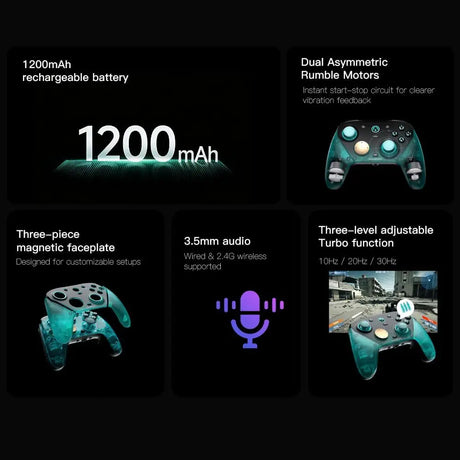 GameSir G7 Pro 8K PC Wireless Controller for Windows with TMR Joysticks Dual-Mode Trigger Stops Four Remappable Macro
