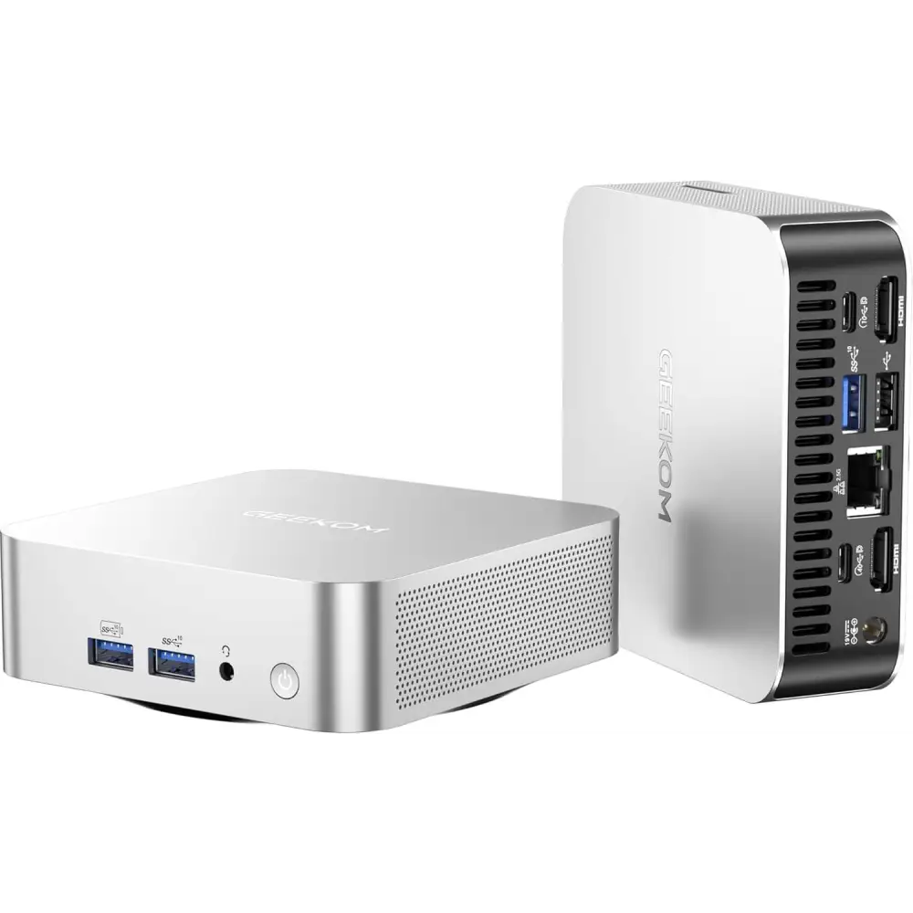 GEEKOM A6 Mini PC AMD Ryzen 7 6800H(8C/16T) 16GB DDR4&512GB M.2 2280 NVMe Gen4*4 SSD Windows 11 Pro Desktop Computer